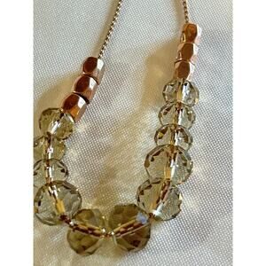 Express Rose Gold Faucet Irrodescent Beaded Necklace 42” Minimalist